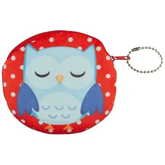 Косметичка-кошелек Сова на фоне в горошек 11см (текстиль) 12-00702-owl