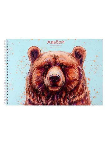 Альбом для рисования Listoff, "Медведь", А4, 40 листов, на гребне