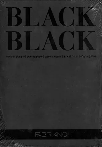 Альбом для рисования 21*29,7см 20л "BlackBlack" склейка, 300г/м2, Fabriano
