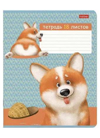 Тетрадь в клетку Hatber, "Рыжий Коржик", 18 листов, в ассортименте
