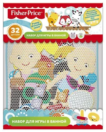 Набор для игры в ванне Funny dressing room Mattel Fisher Price (32 предмета+сумочка для хранения на присосках)