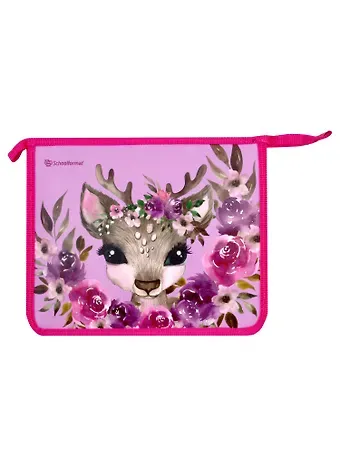 Папка для тетрадей А5 "CUTE DEER" 235*190*50, пластик, молния сверху