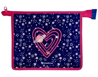 Папка для тетрадей А5 "HEARTS AND STARS" 235*190*50, комбин., молния сверху