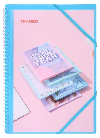 Папка 20ф А4 "Pastel" на пружине, пластик, с резинкой, ассорти