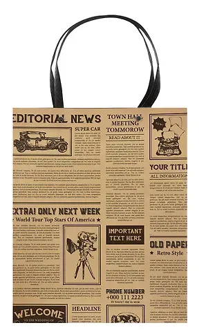 Пакет А4 32*26*12,5 "City newspaper" нейтр. бум.мат