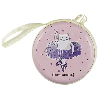 Монетница на молнии Kitty ballerina (7см) (металл) (ПВХ бокс)