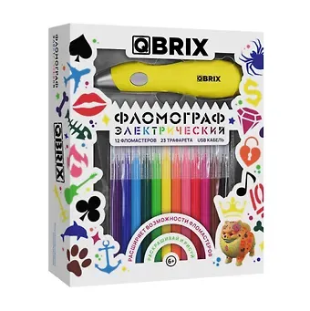 QBRIX Фломограф с набором фломастеров из 12 цветов