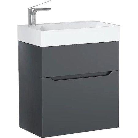 Тумба под раковину Raval Brik 55 Brk0155PARL подвесная Антрацит 12480₽