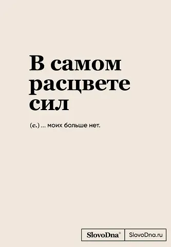 Книга для записей А5 64л "SlovoDna. В самом расцвете сил" с контентом