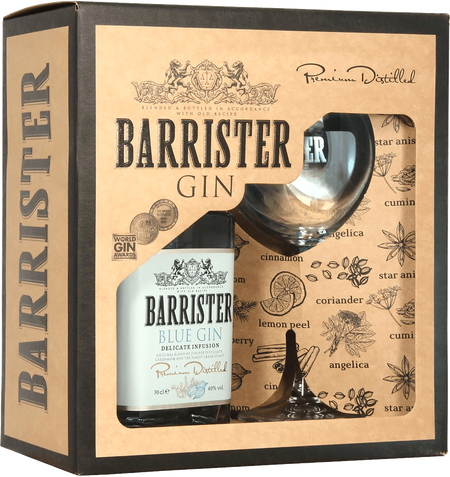 Barrister Blue Gin (gift box with a glass)