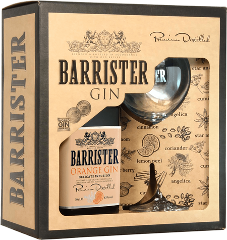 Barrister Orange Gin (gift box with a glass)