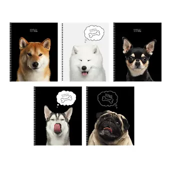 Тетрадь в клетку Listoff, Selfie dog, 48 листов, в ассортименте