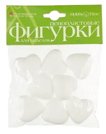 Фигурки пенопластовые HOBBY TIME Сердечки 35мм, 8шт.