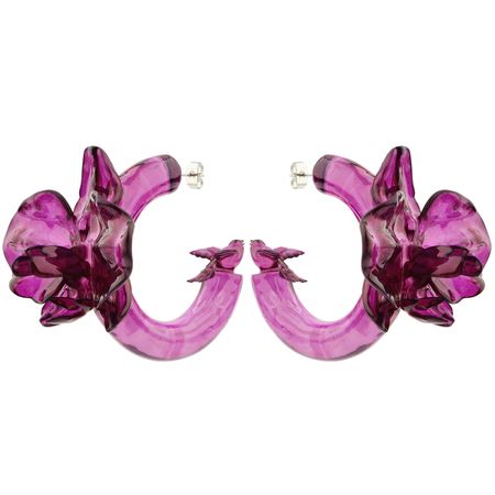 Marcela Lopez Фиолетовые серьги с цветами