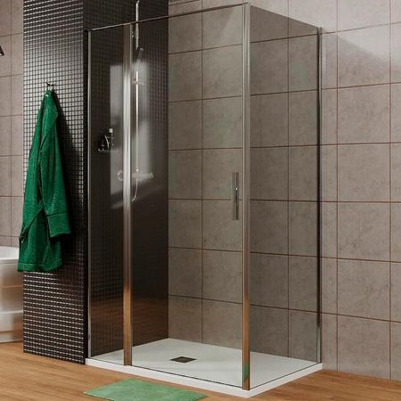 Душевая стенка Allen Brau Priority 80 33101300G профиль Хром стекло тонированное 20618₽