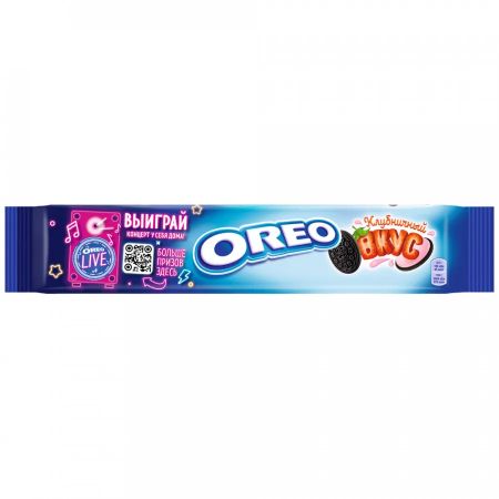 Печенье Oreo с какао и начинкой со вкусом клубники, 95 г