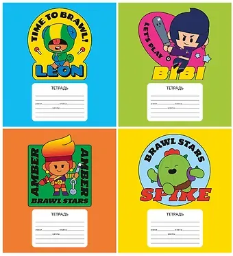 Тетрадь в линейку Premiere Publishing, Brawl Stars, 12 листов, в ассортименте