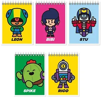 Блокнот А6 40л нелин. "Leon, Bibi, Stu, Spike, Rico" спираль, ассорти