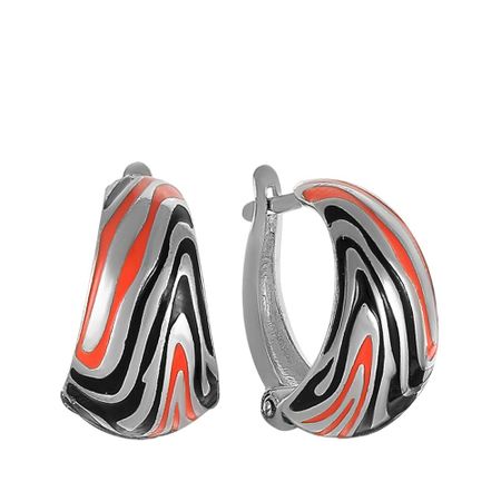 Серебряные серьги с эмалью и родированием 1790₽