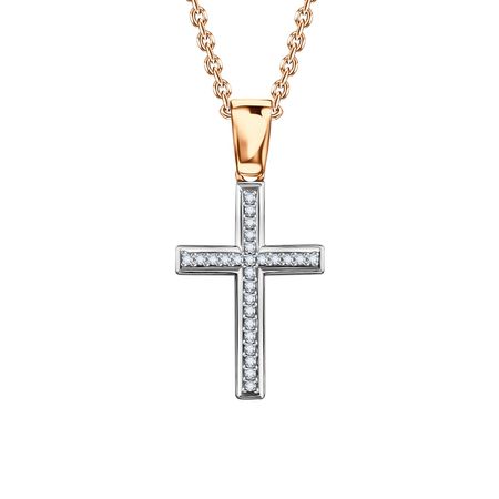 Золотая подвеска Крест с фианитами 14810₽