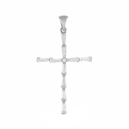 Подвеска-крестик из серебра с хрусталем и фианитами 1700₽