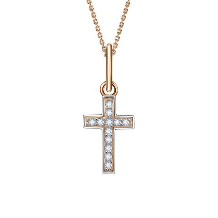 Золотая подвеска Крест с фианитами 7490₽