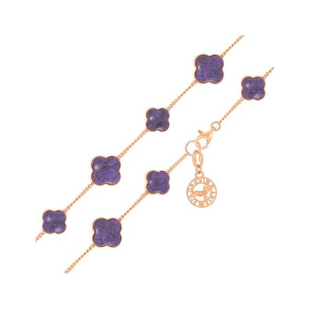 Золотой браслет с чароитом 8-10 мм 64990₽