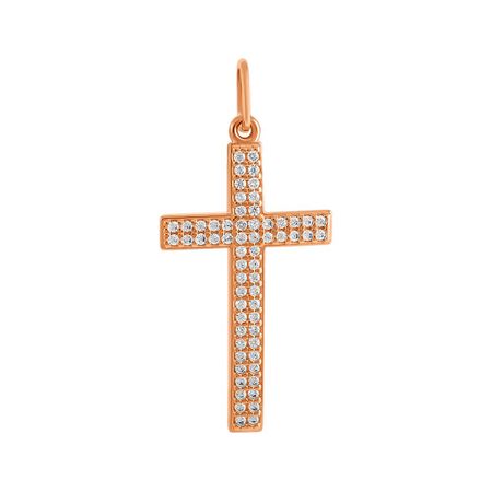 Золотая подвеска Крест с фианитами 24310₽