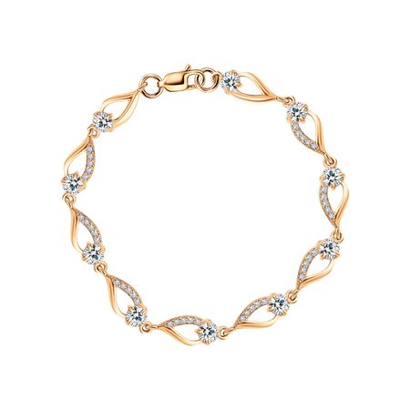 Серебряный браслет с фианитами и позолотой 5850₽