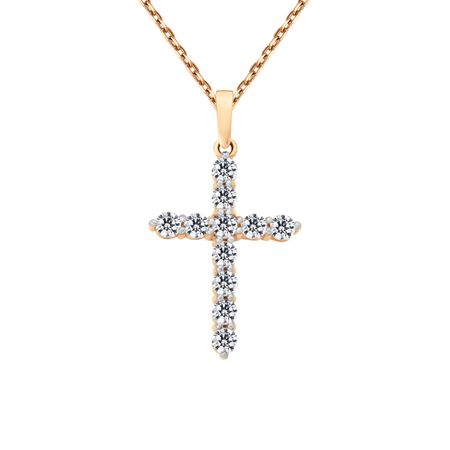 Золотая подвеска Крест с фианитами 27360₽