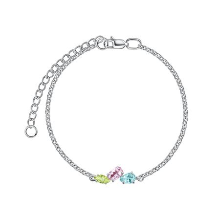 Серебряный браслет с аметистом празиолитом и топазом р 16-21 2350₽