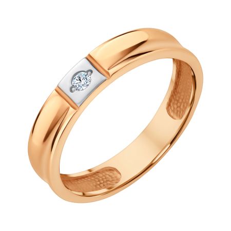 Золотое обручальное кольцо с кристаллом SWAROVSKI 46330₽