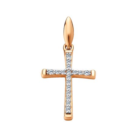 Золотая подвеска Крест с фианитами 13490₽