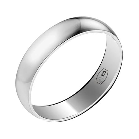 Серебряное гладкое обручальное кольцо с родированием 249₽