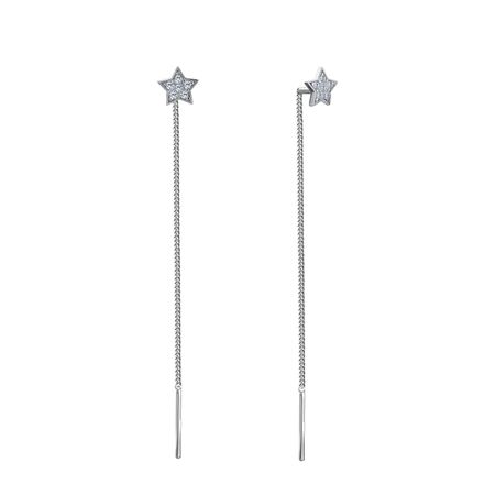 Серебряные серьги Звезда с фианитами 800₽