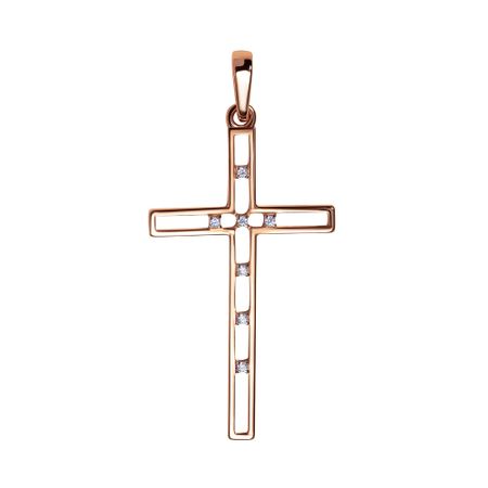 Золотая подвеска Крест с фианитами 15460₽