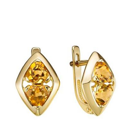 Золотые серьги с цитринами 63990₽