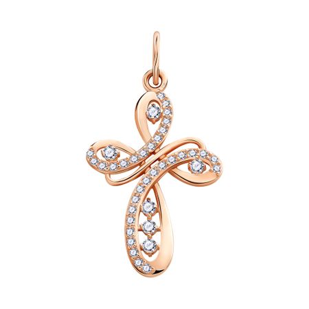 Золотая подвеска Крест с фианитами 28990₽