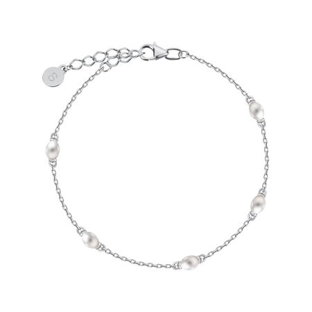 Серебряный браслет с жемчугом и родированием 2290₽