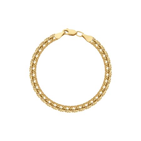 Серебряный полновесный браслет Тройной ромб с алмазной гранью и позолотой 2330₽