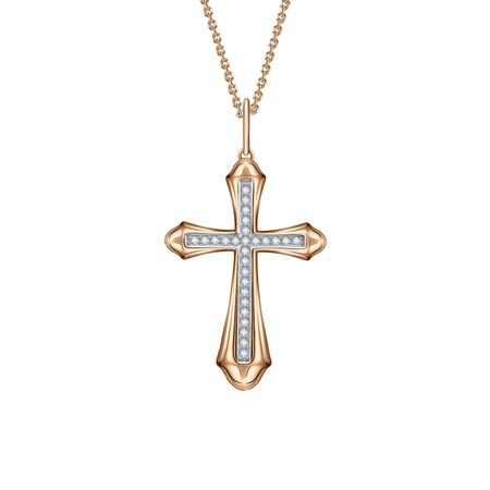 Золотая подвеска Крест с фианитами 35250₽