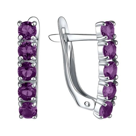 Серебряные серьги с фианитами и родированием 1890₽