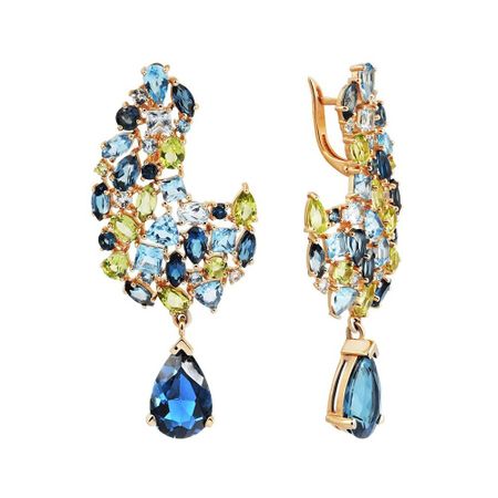 Серьги из золота с топазами и хризолитами 122990₽
