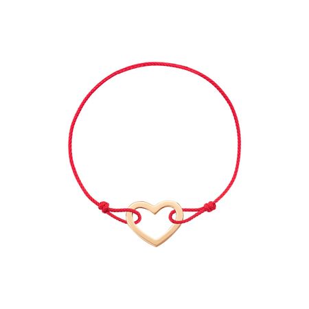 Браслет на нитке с золотой подвеской Сердце 1000₽