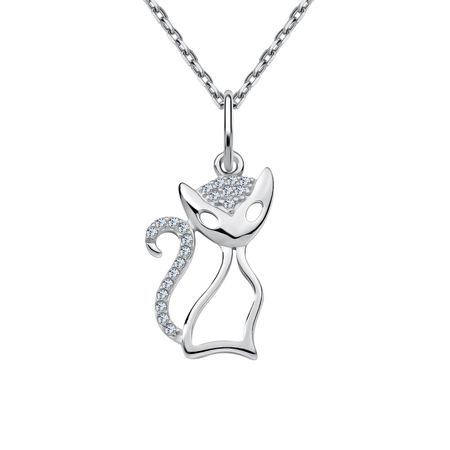 Серебряная подвеска Кошка с фианитами 790₽