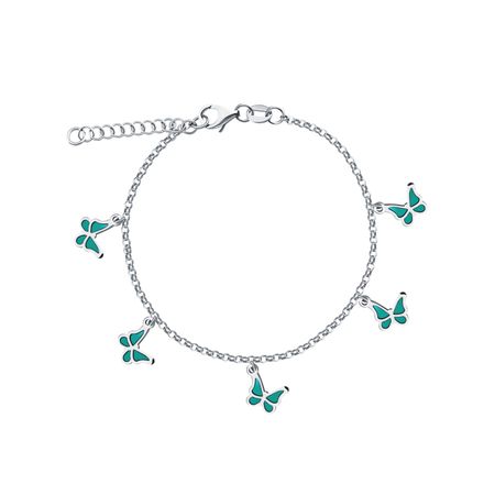 Серебряный браслет Бабочка с эмалью и родированием р 16-19 990₽