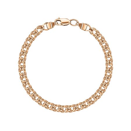 Золотой пустотелый браслет Двойной ромб с алмазной гранью 188380₽