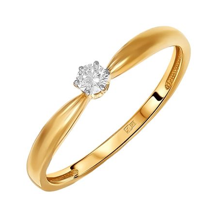 Золотое кольцо с бриллиантом 34990₽