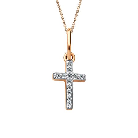 Золотая подвеска Крест с фианитами 6490₽