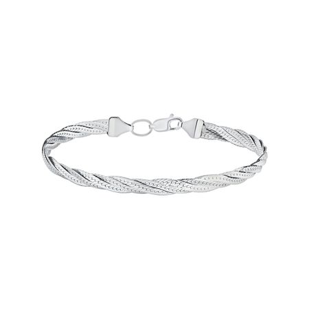 Серебряный браслет Косичка из 4 цепей с родированием 2080₽